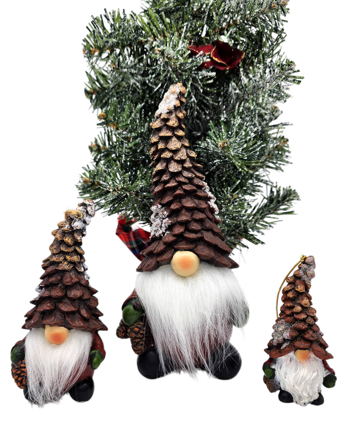 Button Pine Cone Gnome Ornament, Mud Pie